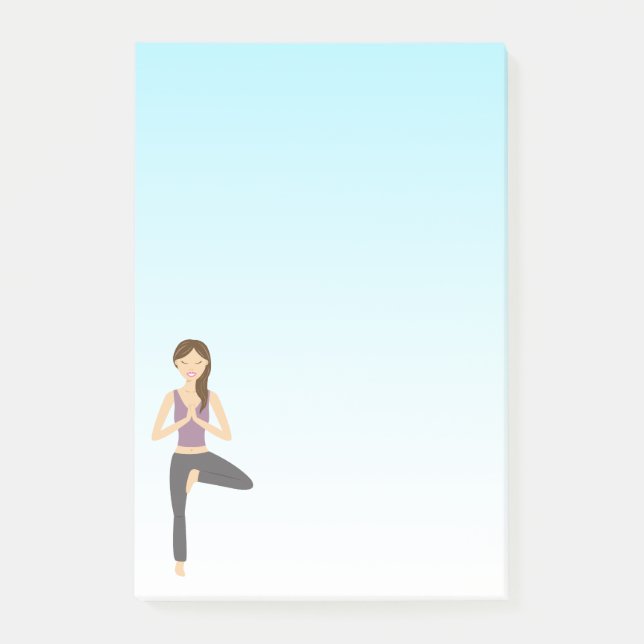 Bloco De Notas Garota Bonita De Yoga Fazendo A Ilustração De Pose (Frente)