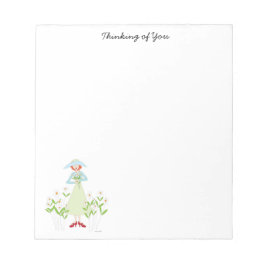 Bloco De Notas Garota em um jardim de daises