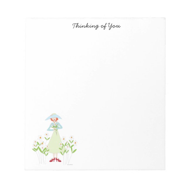 Bloco De Notas Garota em um jardim de daises (Frente)