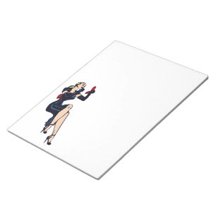 Bloco De Notas Garota Pinup Vintage Loira Bonita Glamour Retro