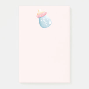 Bloco De Notas Garrafa de Bebê Azul e Rosa