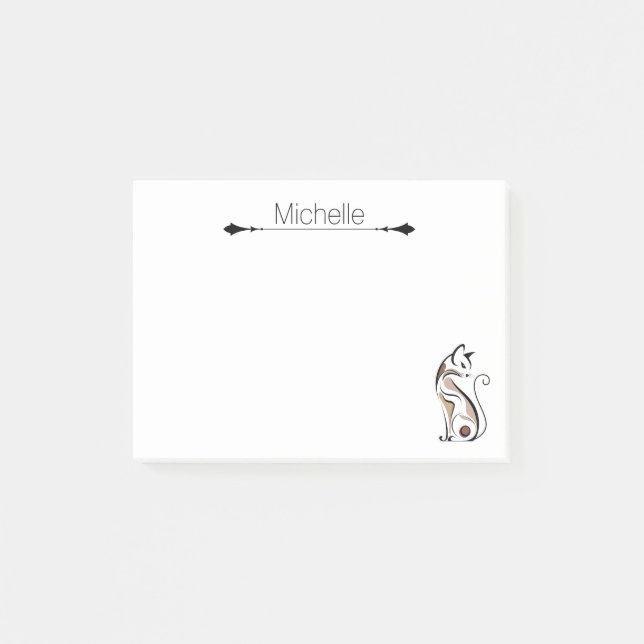 Bloco De Notas Gatinha Moderna Fofa, Mãe de Gato, Personalizado D (Frente)