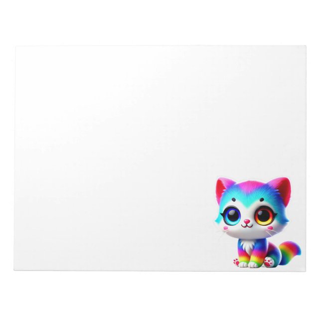 Bloco De Notas Gatinho Arco-íris (Frente)