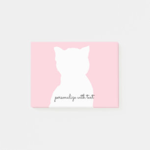 Bloco De Notas Gatinho branco rosa