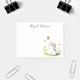 Bloco De Notas Gatinho Calico bonito com borboletas personalizada