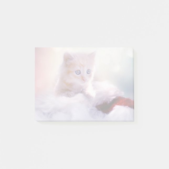 Bloco De Notas Gatinho de Natal bonito (Frente)