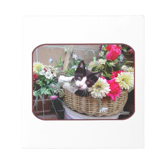Bloco De Notas Gatinho em uma Cesta (Frente)