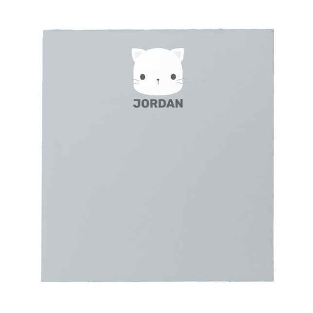 Bloco De Notas Gatinho Fofo com Nome Personalizado (Frente)
