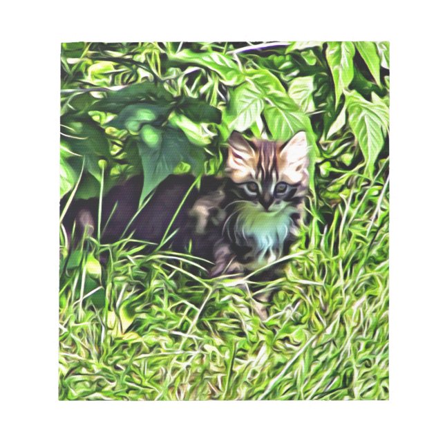 Bloco De Notas Gatinho pequeno curioso (Frente)