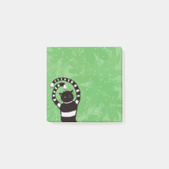 Bloco De Notas Gatinho primavera Cat Lover Mau Verde (Frente)