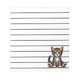 Bloco De Notas Gatinho Tabby Adorável Com Olhos Azuis