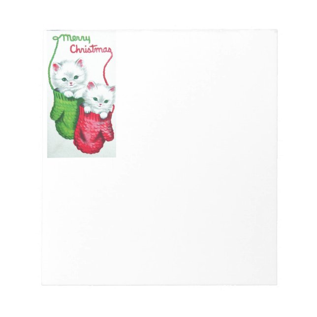Bloco De Notas Gatinhos em Mittens Feliz Natal (Frente)