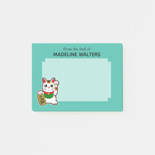 Bloco De Notas Gato Beckoning japonês personalizado