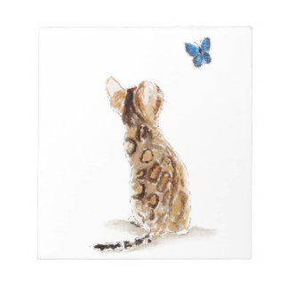 Bloco De Notas Gato Bengal & Borboleta