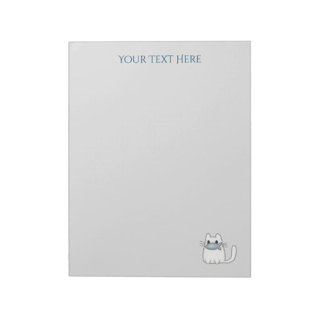 Bloco De Notas Gato bonito com o prêmio Peixe (Invertido)