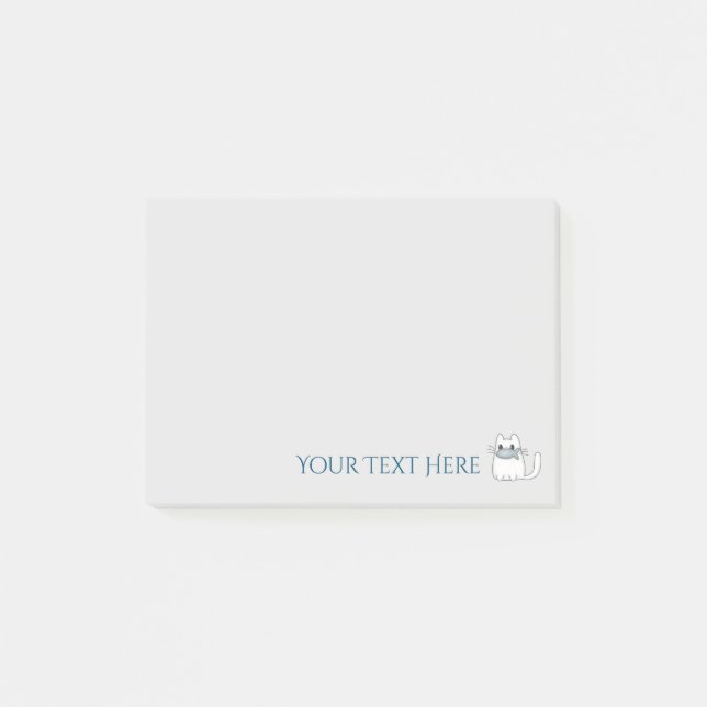 Bloco De Notas Gato bonito com o prêmio Peixe (Frente)