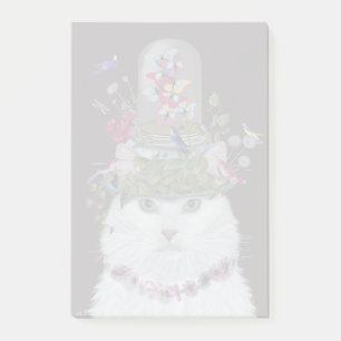Bloco De Notas Gato Branco com Barra de Borboleta