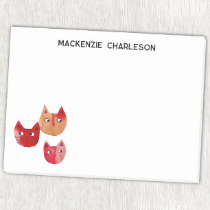 Bloco De Notas Gato caprichoso Divertido Nome Personalizado