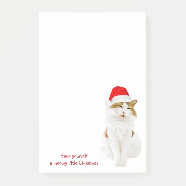 Bloco De Notas Gato com Papai noel (Frente)