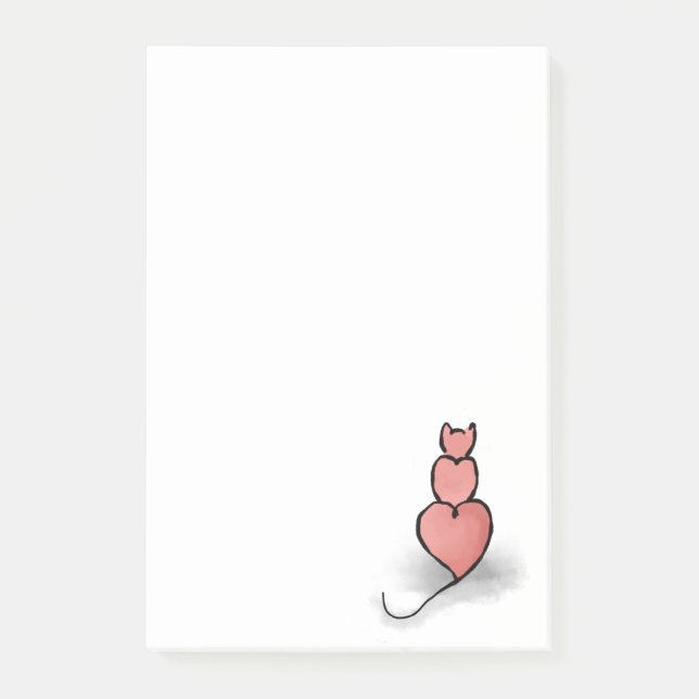 Bloco De Notas Gato 'Coração' (Frente)