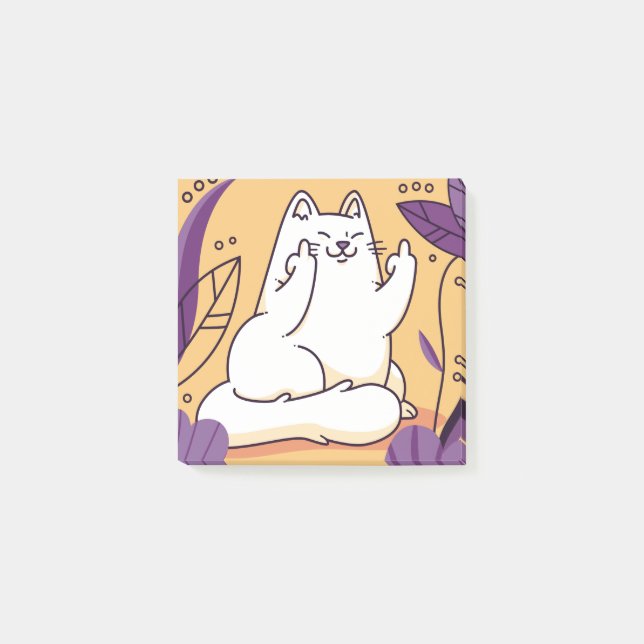 Bloco De Notas Gato dando o dedo (Frente)