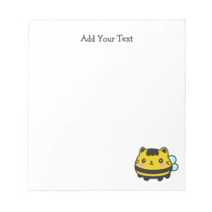 Bloco De Notas Gato de Bumblebee Bonito com Texto Personalizado