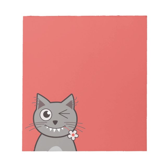 Bloco De Notas Gato de Cartoon Engraçado (Frente)