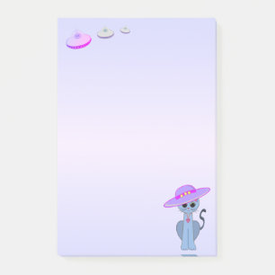 Bloco De Notas Gato de Chapéu & Discos Voadores
