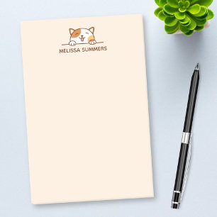 Bloco De Notas Gato de chita feliz que espreita acima do nome