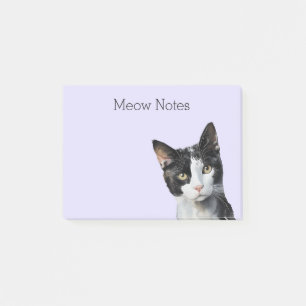 Bloco De Notas Gato de Gatinho Branco lavanda Preto