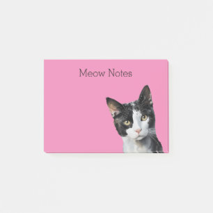 Bloco De Notas Gato de Gatinho Branco Preto Rosa