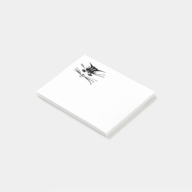 Bloco De Notas Gato de Olhos Verdes (Inclinado)