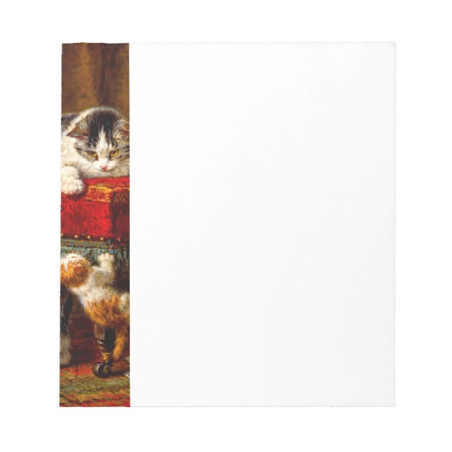 Bloco De Notas Gato e Gatinhos Brincando com Cadeira (Frente)