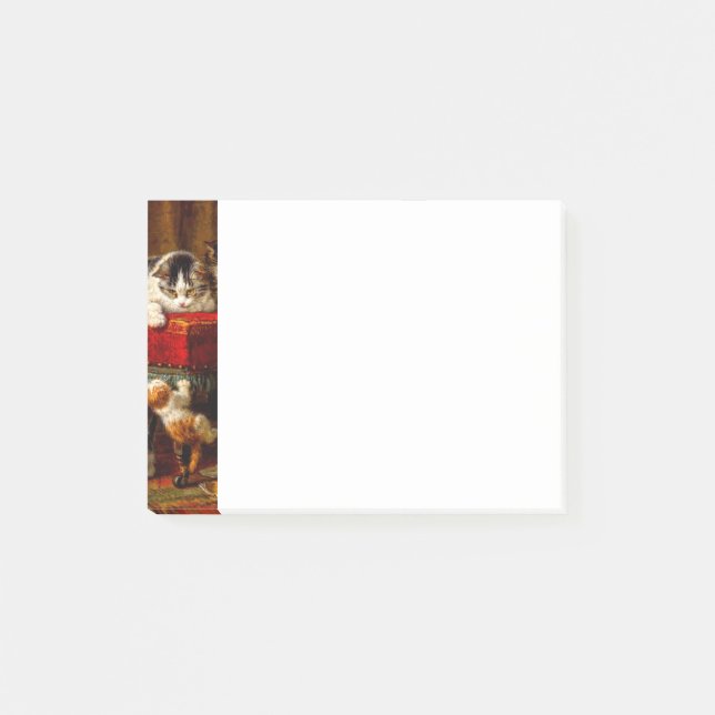 Bloco De Notas Gato e Gatinhos Brincando com Cadeira (Frente)