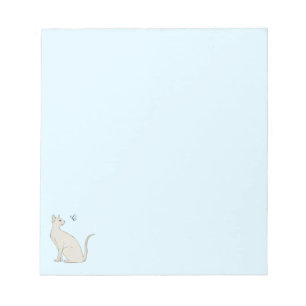 Bloco De Notas Gato elegante com borboleta