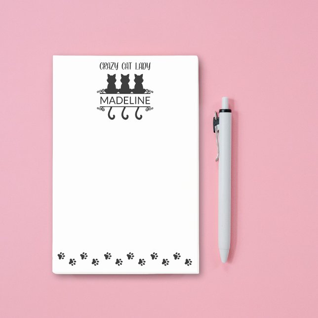 Bloco De Notas Gato Engraçado, Gata Louca, Louca, Personalizada (Criador carregado)