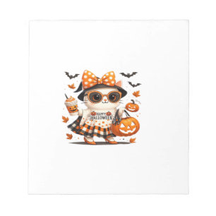 Bloco De Notas Gato fofo de Halloween � Kawaii Witch Kitty com ab