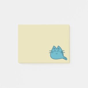 Bloco De Notas Gato Gatinho Sorridente Azul