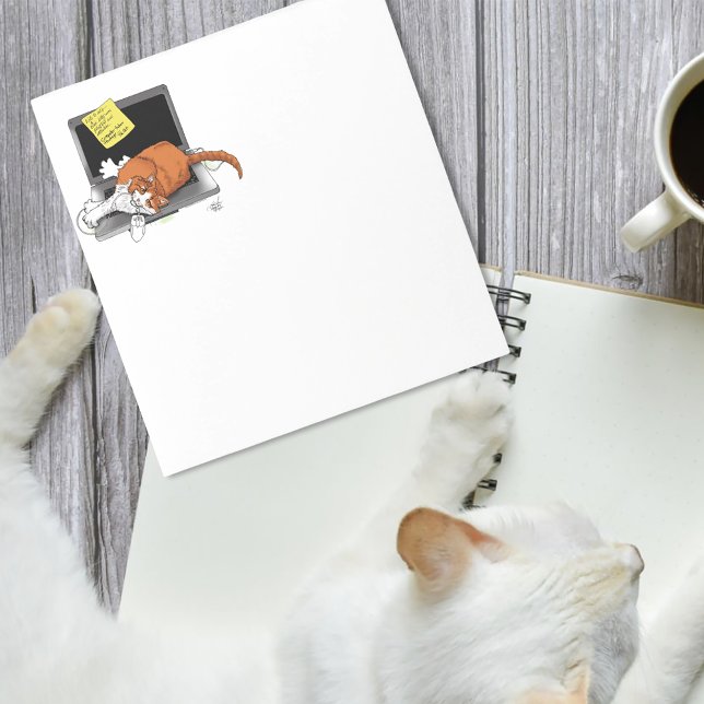 Bloco De Notas Gato Laranja Engraçado Notebook Verde Trabalho Cas (Criador carregado)