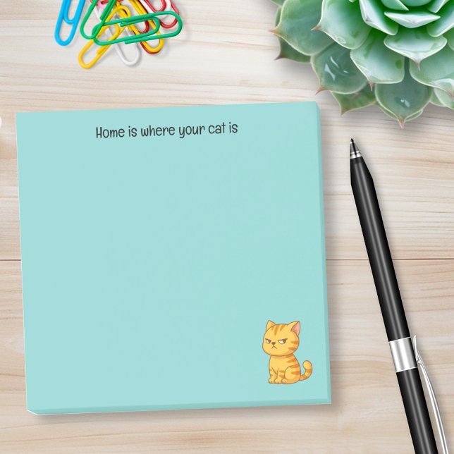 Bloco De Notas Gato Laranja Mal-Humorado com Texto Personalizado  (Criador carregado)