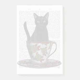 Bloco De Notas Gato Negro em Teacup