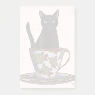 Bloco De Notas Gato Negro em Teacup