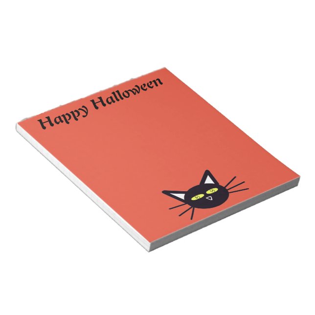 Bloco De Notas Gato Negro Halloween (Inclinado)