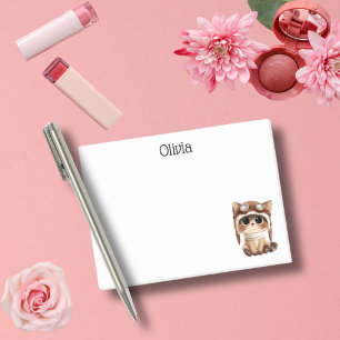 Bloco De Notas Gato piloto Mãe gato aquarela personalizado engraç