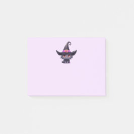 Bloco De Notas Gato preto bonito Vestindo chapéu de bruxa