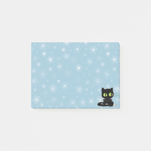Bloco De Notas gato preto com meias brancas (Frente)