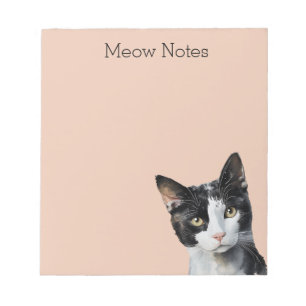 Bloco De Notas Gato Preto de Pêssego e Gatinho Branco