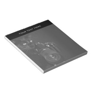 Bloco De Notas Gato Preto Engraçado com a Câmera