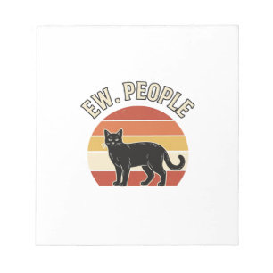 Bloco De Notas Gato Preto Engraçado Ew Pessoas Design Vintage Ret