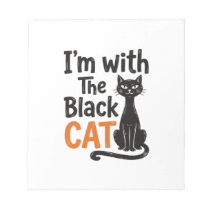 Bloco De Notas Gato Preto Engraçado Gravura Vintage Design de Hal